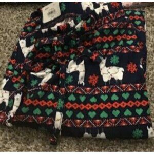 SO, 2 pairs- Sueded Jersey Jogger Llama & Santa Medium